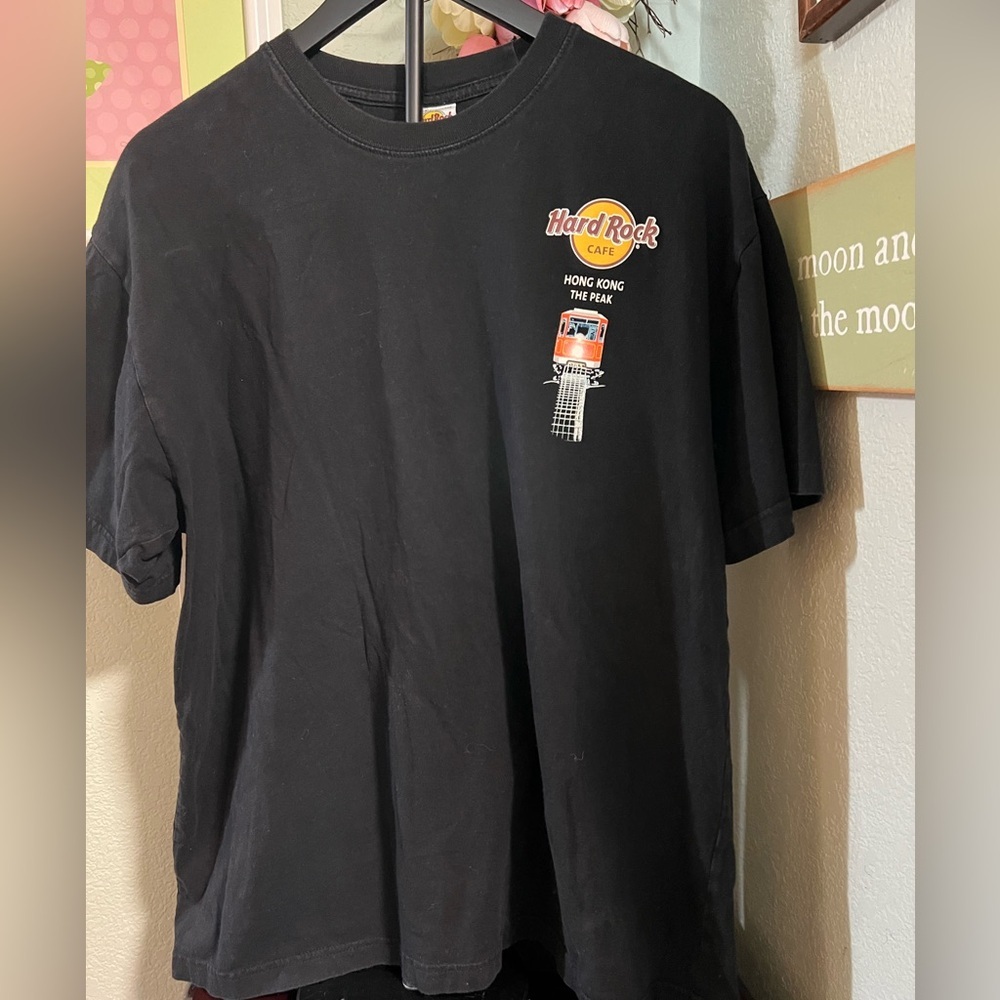 Hard Rock Cafe Black Tee with Hong Kong Design #063